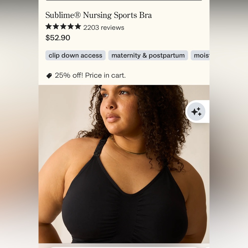 Kindred Bravely sublime nursing sports bra size small busty